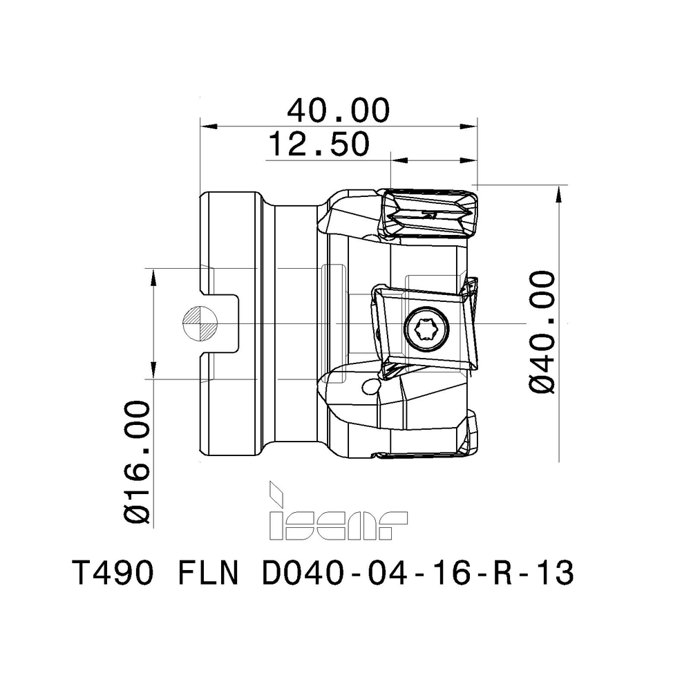 マルチボーダーシリーズ イスカル フライス工具 ヘリタングエンドミル 刃径６３ｍｍ 刃数８枚 シャンク径ｍｍ T490 FLN  D063-08-22-R-13 362-4188